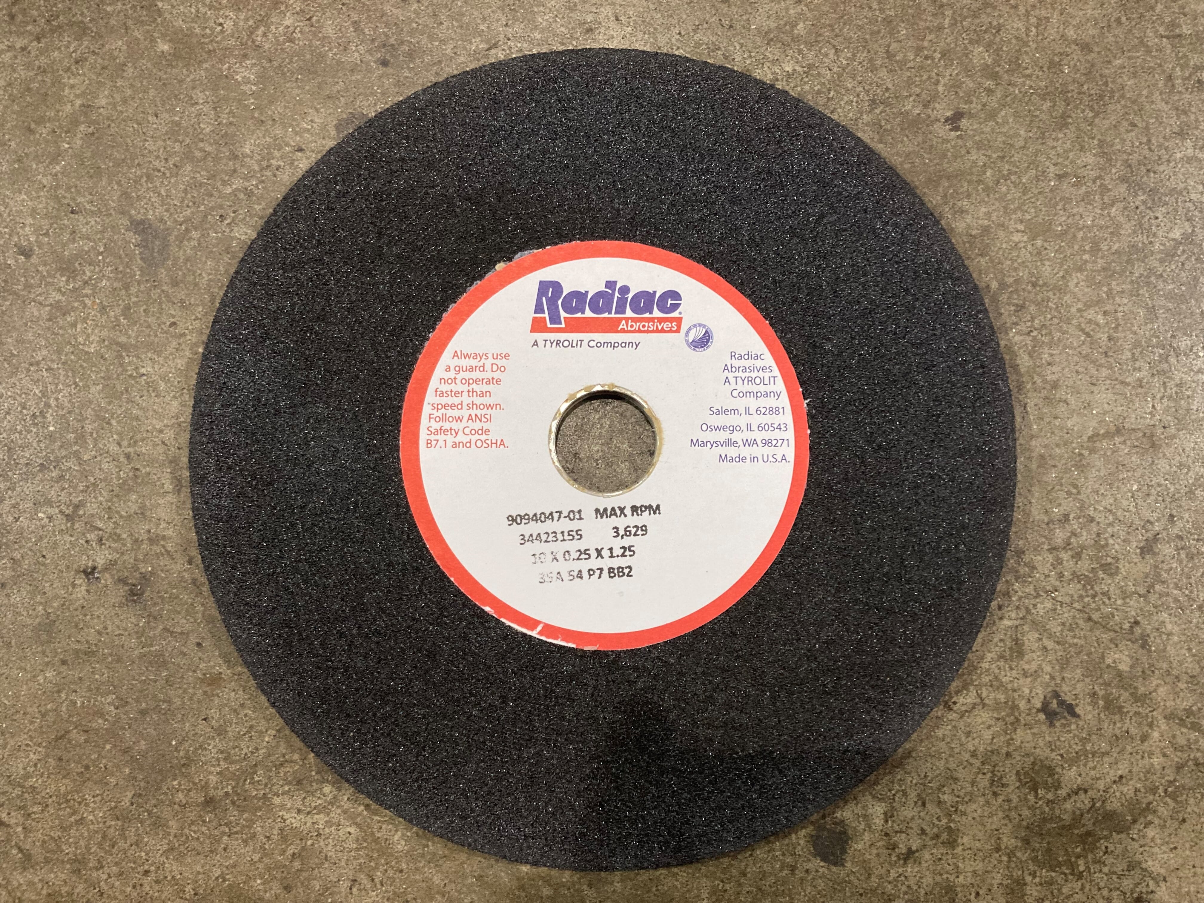 10 X .25 X 1.25 35A GRINDING WHEEL