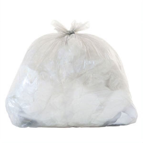 Colonial Bag 60 Gallon Low Density Can Liners – 38" x 58", 1 Mil, Clear (100/Case)