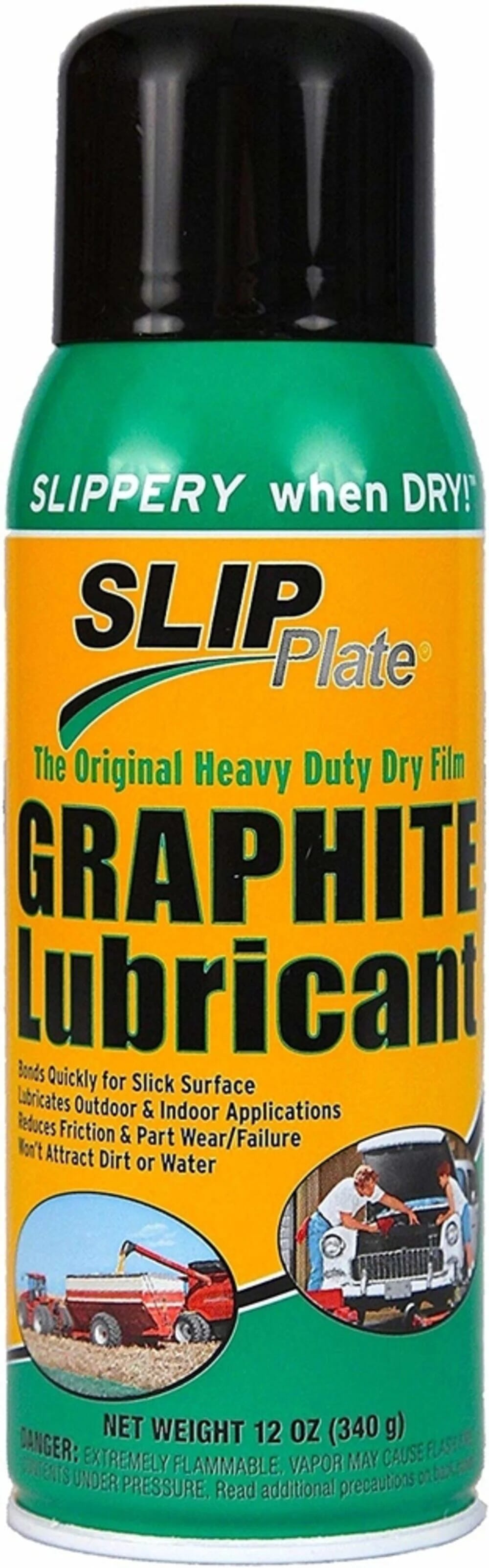Precision Superior Graphite SLIP Plate Dry Graphite Lubricant Coating Spray, 12 oz Aerosol Can