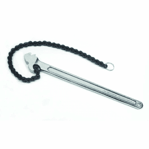 4" Pipe Capacity - 12" OAL - Chrome Pipe Chain Wrench