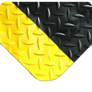 Diamond-Plate Select 3' x 5' Black/Yellow Work Mat