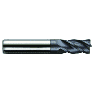 13/32 Dia. x 2-3/4 Overall Length 4-Flute Square End Solid Carbide SE End Mill-Round Shank-Center Cut-AlTiN