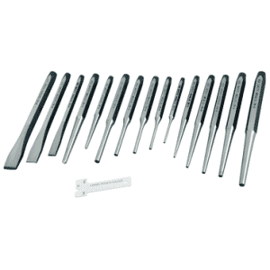 16 Piece - 3/32 to 3/16" Punches; 3/8 to 5/8 Chisels - Punch & Chisel Set