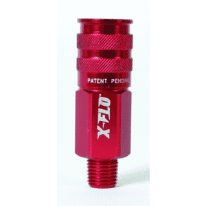 #73426DX - Industrial Type D - 1/4 Male NPT - Red Anodized - ColorConnex X-Flo Coupler