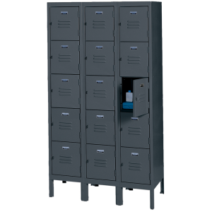 12 x 12 x 60'' (15 Openings) - 3 Wide 5 Tier Locker