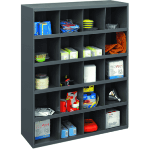 12" Deep Bin -  Steel - Cabinet - 20 opening bin -  for small part storage -  Gray
