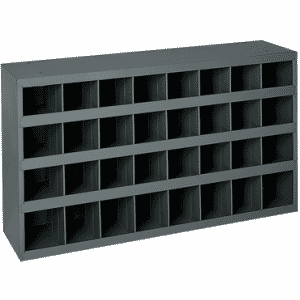 12" Deep Bin -  Steel - Cabinet -  32 opening bin -  for small part storage -  Gray
