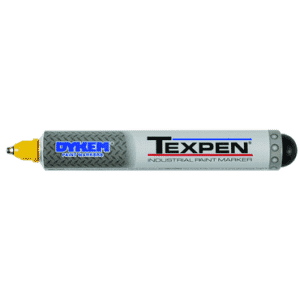 Dykem® TEXPEN® 16063 Ball Tip Paint Marker With Valve Action, 3/32 in  Medium Tip, Stainless Steel Tip, Yellow