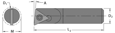 .300" Min - .250" SH - 4" OAL - Carbide Shank Boring Bar