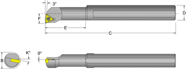 S10R-STUCR-2 Right Hand 5/8 Shank Indexable Boring Bar