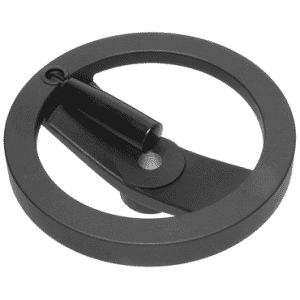 70938, 10 Inch 2 Spoke with Folding Handle Aluminum Powder Coated Hand Wheel with 3/4" Bore