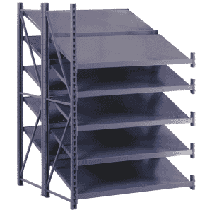 50 x 48 x 78" - Welded Frame Double Tilt Shelving Add-On Unit (Gray)