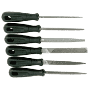6 Pc. 4" Smooth Engineering File Set - Plastic Handles