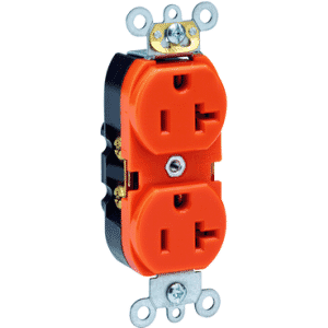 20 Amp; 125 Volt; NEMA 5-20R; 3W; Straight Blade Wiring Device - Orange