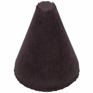 1-1/4 x 1 to 1/4 x 1/4'' - Tapered Resin Bonded Rubber Cone (Medium Grit)