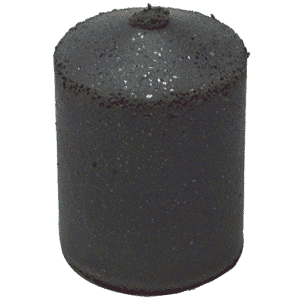 1-1/4 x 7/8 x 1/4'' - Pointed Resin Bonded Rubber Cone (Medium Grit)