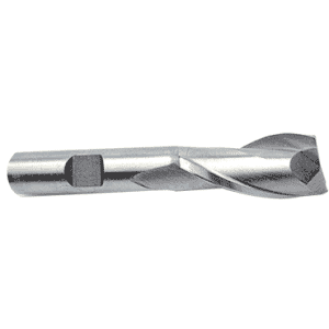 13mm Dia. x 3-1/8 Overall Length 2-Flute Square End High Speed Steel SE End Mill-Round Shank-Center Cut-Uncoated