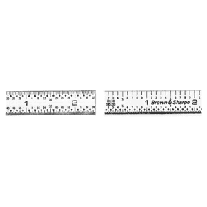 #599-323-616 - 6'' Long - 16R Graduation - 1/2'' Wide - Chrome Finish Tempered Steel Flexible Rule