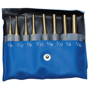PEC Tools 8 Piece Brass Drive Pin Punch Set -- Includes: 1/16; 3/32; 1/8; 5/32; 3/16; 7/32; 1/4; & 5/16"