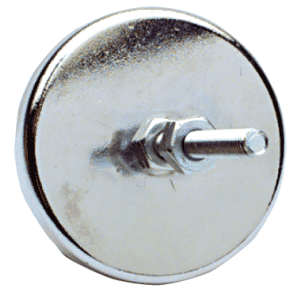 Low Profile Cup Magnet w/Bolts - 2'' Diameter Round; 5 lbs Holding Capacity