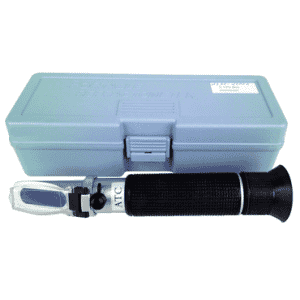 Refractometer with carring case 0-10 Brix Scale; includes case & sampler