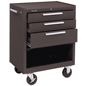 3-Drawer Roller Cabinet w/ball bearing Dwr slides - 35'' x 18'' x 27'' Brown