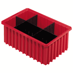 14-15/16 x 9-1/16 x 7-9/16'' - Red Akro-Grid Stackable Containers