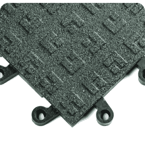 ErgoDeck Heavy Duty Tiles Solid with GritShield 18" x 18" x 7/8" Thick - Black