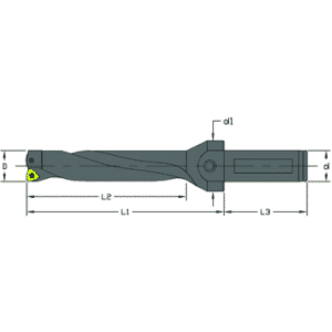 UD-1000-4D-100 - 1" Dia - Indexable Drill - Coolant Thru