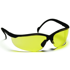 Safety Glasses - Amber Lens; Black Frame Venture II Style