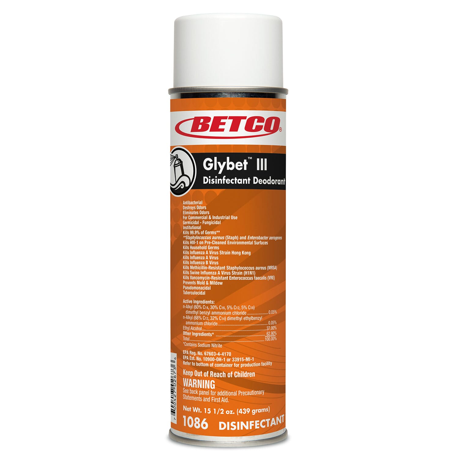Betco Glybet Aerosol Disinfectant - Registered by the EPA for use against SARS-CoV-2 (COVID-19)