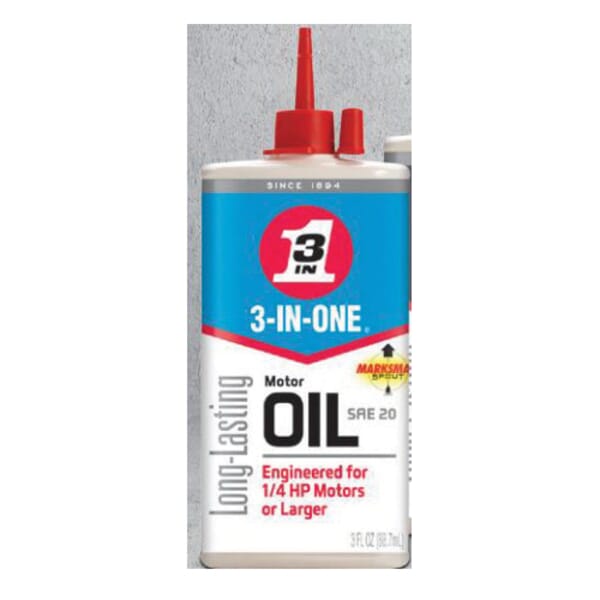 3-IN-ONE 101456 Motor Oil, 3 oz Drip Spout Can, Faint Citronella Odor/Scent, Liquid Form, Light Amber