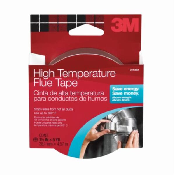 3M 7100075790 High Temperature Tape, 15 ft L x 1-1/2 in W, Silver