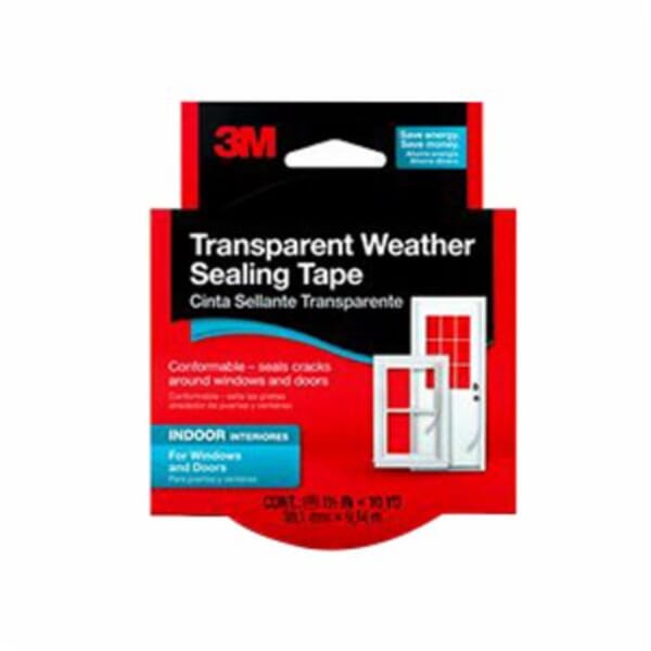 3M 7010382243 Transparent Weather Sealing Tape, 30 ft L x 1-1/2 in W, Clear