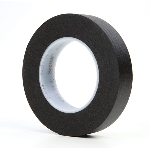 3M 0 Photographic Tape, 3M Photographic Tape, 7 mil THK, Rubber Adhesive, Crepe Paper Backing, Black