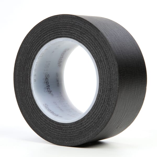 3M 7000048970 Photographic Tape, 60 yd L x 2 in W, 7 mil THK, Rubber Adhesive, Crepe Paper Backing, Black