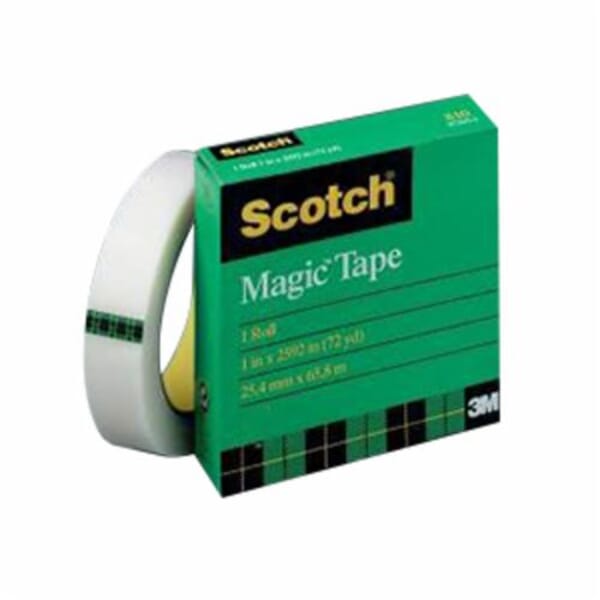 Scotch 7000001564 Tape, 1296 in Roll L x 3/4 in W, 2.5 mil THK, Synthetic Acrylic Adhesive, Matte Acetate Backing, Clear