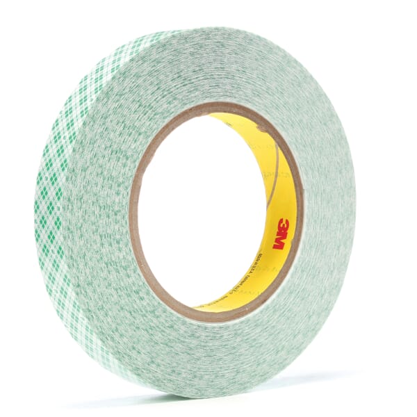 3M Double Coated High Tack Film Tape, 760 Synthetic Rubber Adhesive, High Density Polyethylene Backing, White