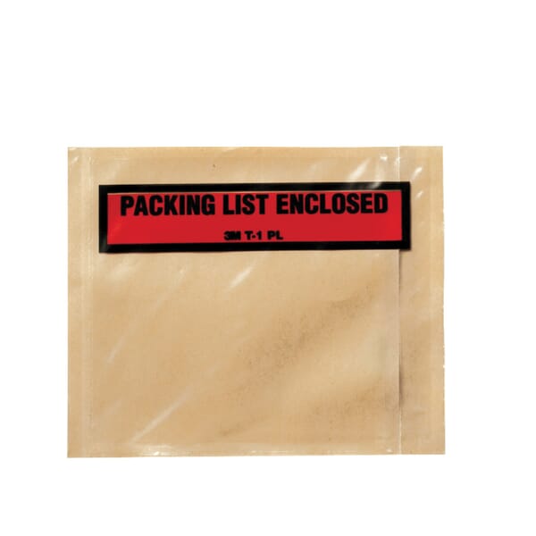 3M 7000124014 Top Printed Envelope, 5-1/2 in L x 4-1/2 in W, Polyethylene Film Backing, Clear
