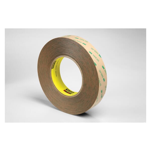 3M High Tack Low Surface Energy Adhesive Transfer Tape, 9.4 mil THK, 5.2 mil 300LSE Acrylic Adhesive, Aluminum Backing, Clear