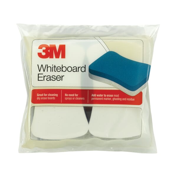 3M 7000052505 Whiteboard Eraser, 4.8 x 2.3 x 1.2 in, White