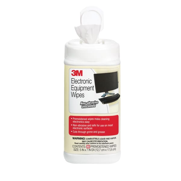 3M 7010371374 Cleaning Wipe, 5 x 7 in, 80 Capacity, Cloth, White