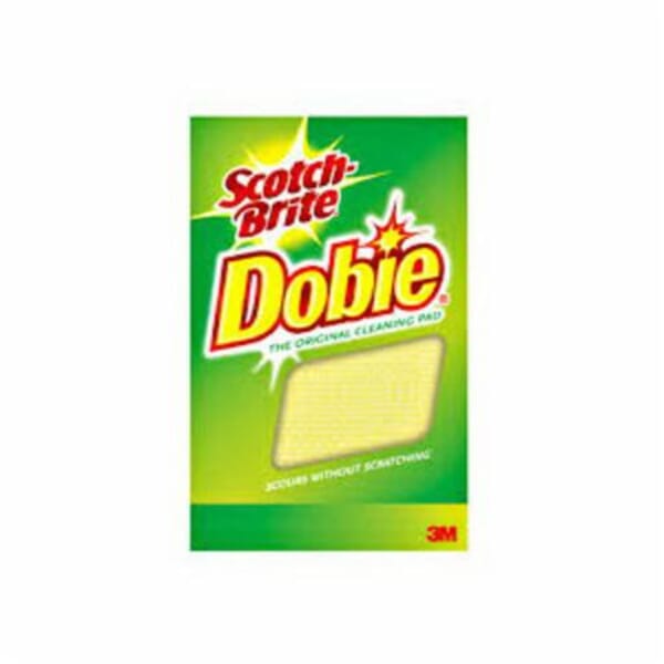 Scotch-Brite 7010301738 Dobie All Purpose Pad, White, 4-3/8 in L x 2-5/8 in W x 1/2 in THK, Nylon/Polyester Mesh/Urethane Sponge