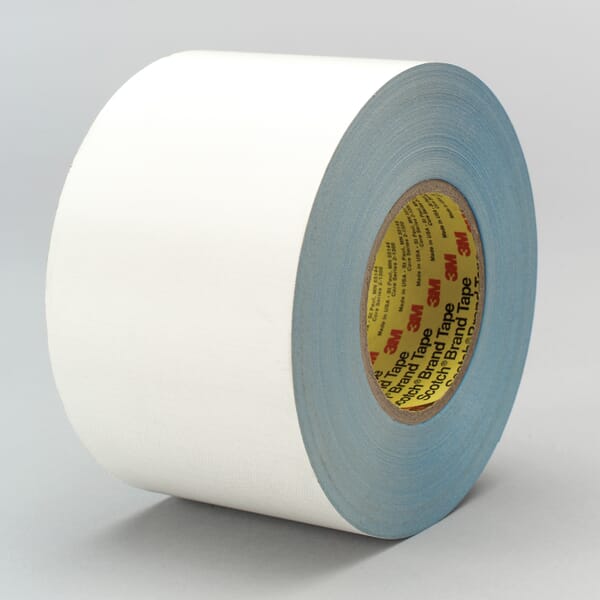 3M 7010334203 Cloth Tape, 60 yd L x 5 in W, 8.3 mil THK, Thermoset Rubber Resin Adhesive, Glass Cloth Backing, White