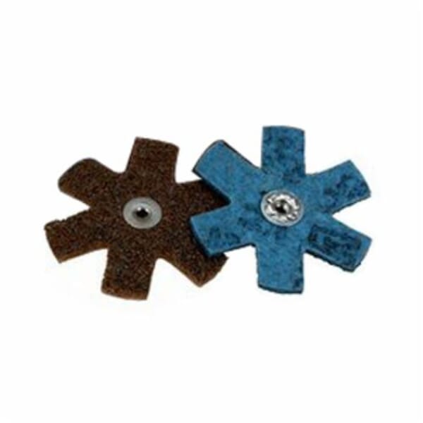 Scotch-Brite 7000120972 Eyelet Abrasive Star, 4 in Dia Star, Very Fine Grade, Aluminum Oxide Abrasive