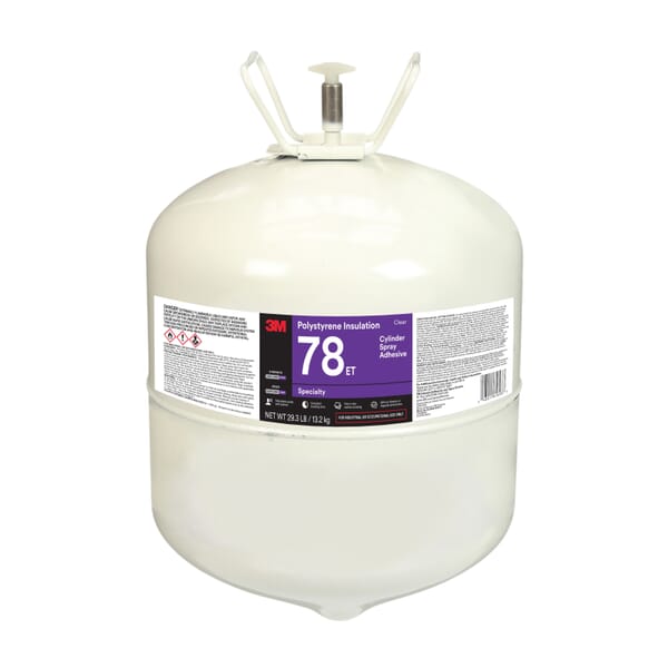 3M 7100138815 Spray Adhesive, 29.3 lb Container Large Cylinder Container, Clear, 230 deg F