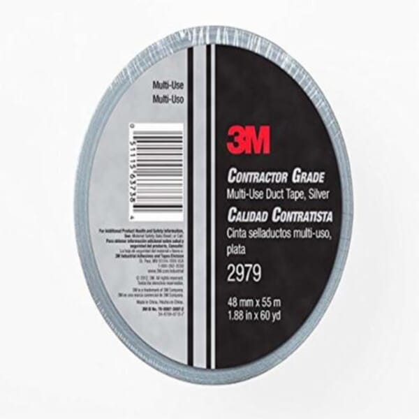 3M 7010335692 Contractor-Grade Multi-Use Tape, 60 yd L x 1.88 in W, 7 mil THK, Synthetic Rubber Adhesive, Polyethylene Film Over Cloth Scrim Backing, Silver