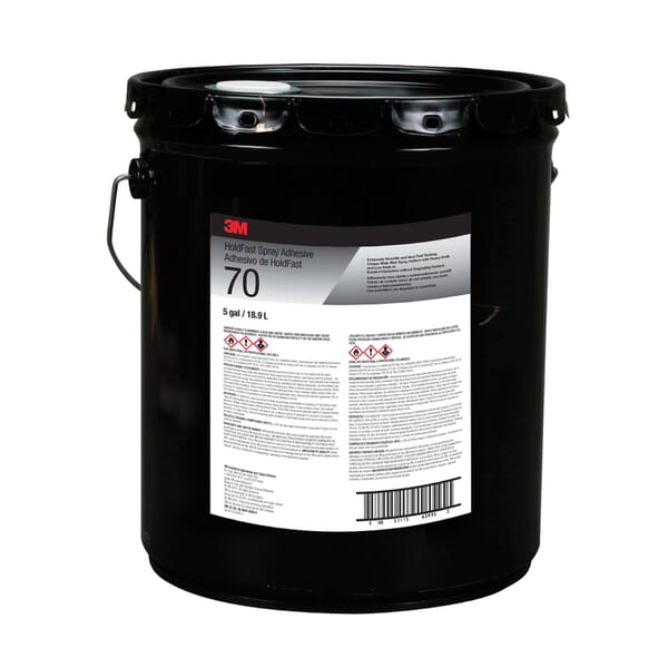 3M 7010310268 Hold Fast Adhesive, 52 gal Container Pail Container, Clear, 190 deg F