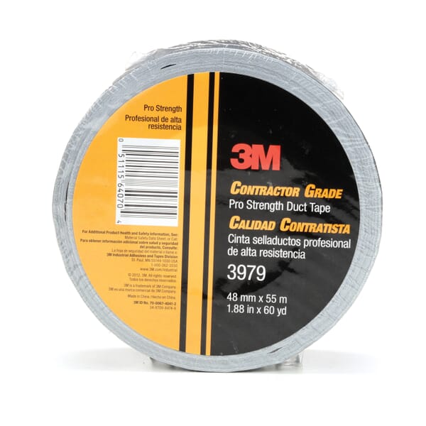 3M 7010375912 Pro Contractor-Grade Strength Tape, 60 yd L x 1.88 in W, 8 mil THK, Synthetic Rubber Adhesive, Polyethylene Backing, Silver