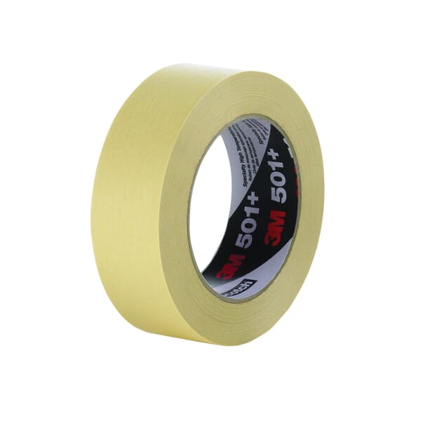 3M 7000138486 High Temperature Adhesive Tape, 55 m L x 24 mm W, 7.3 mil THK, Paper Liner, Rubber Adhesive